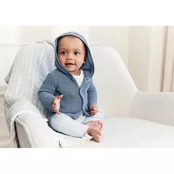 Carter's Cárdigan con Capucha de Algodón para Niños Azul