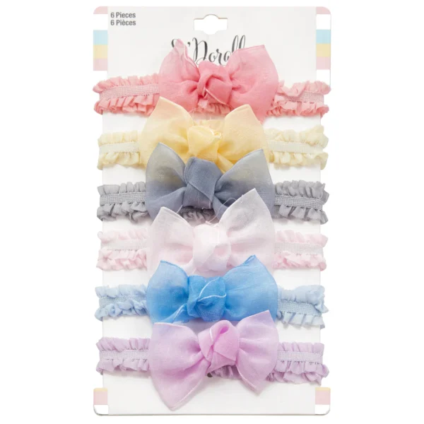 So'dorable Set de 6 Diademas con Lazo Pequeño de Tul