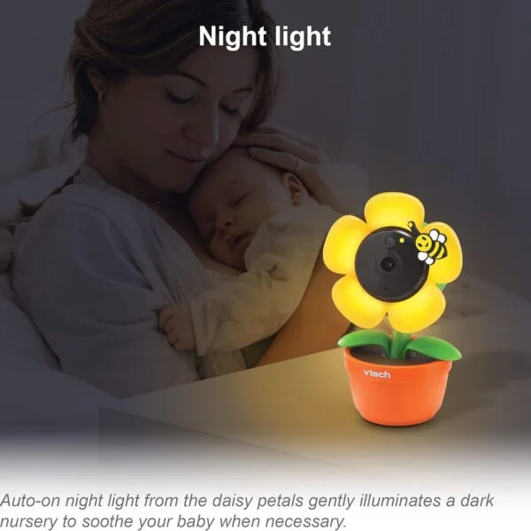 VTech RM9751 Yellow Daisy Smart Wi-Fi Cámara para bebé, compatible con iOS y Android