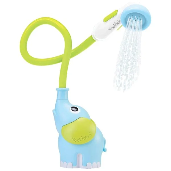 Yookidoo Cabezal de Ducha para Baño de Bebé - Juguete de Baño de Elefante y Enjuagador de Trompa