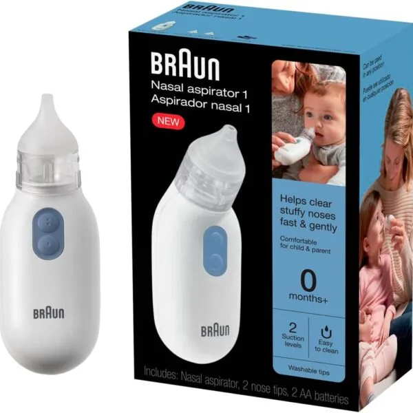 Braun- Aspirador nasal eléctrico para recién nacidos, bebés y niños pequeños