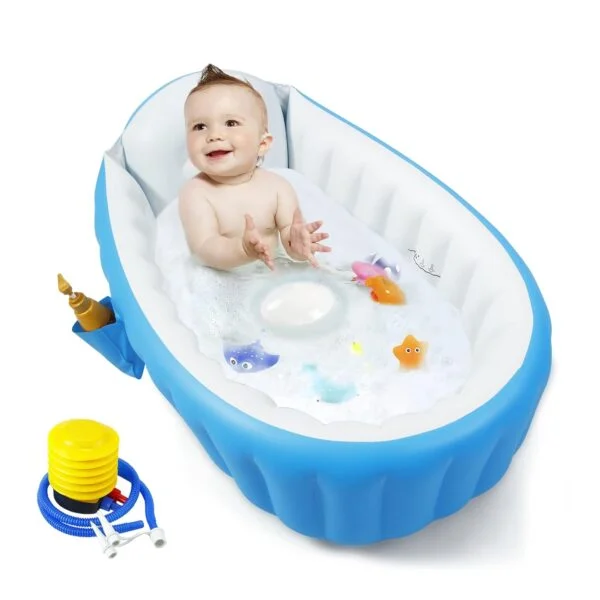 PandaEar - Bañera inflable para bebé, con inflador