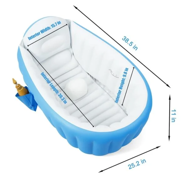 PandaEar - Bañera inflable para bebé, con inflador