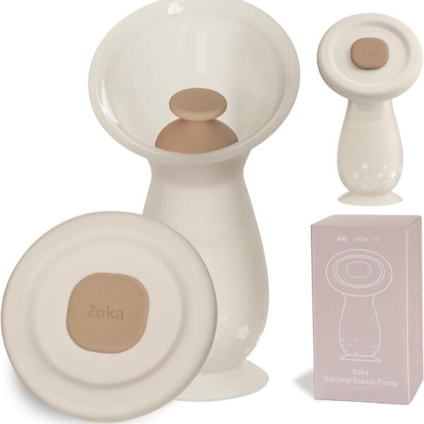 Zoka - Extractor de leche materna de silicón de 110ml, tipo Haakka con tapa