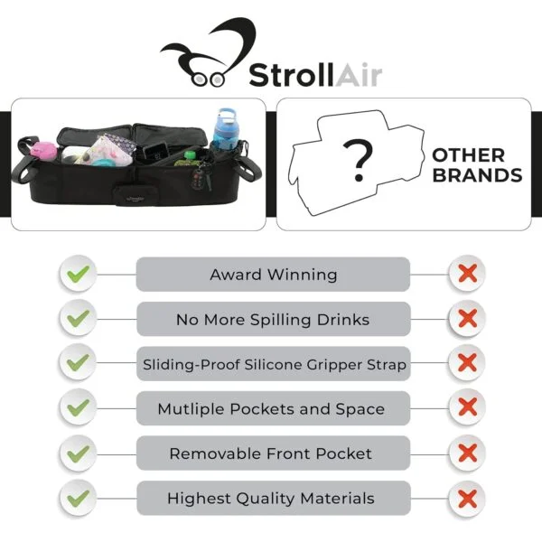 StrollAir - Bolsa organizadora para coche de bebé doble