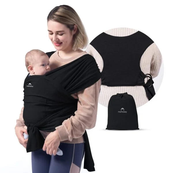 Momcozy Portabebés o cargador ajustable para recién nacidos a niños pequeños de 8 a 35 libras, color negro