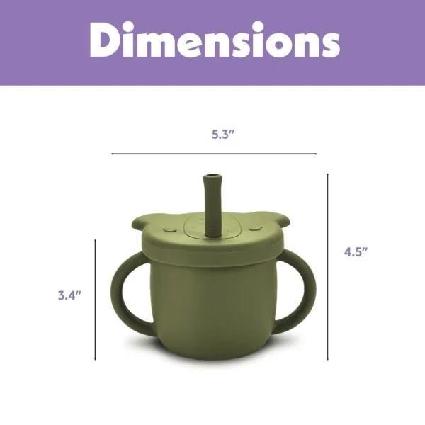 Vaso de Entrenamiento de Silicona para Bebés - 4 en 1 (250 ml), verde