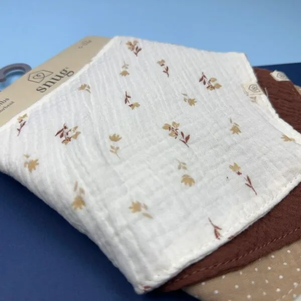 Set de 5 baberos tipo bandana suaves y absorbentes