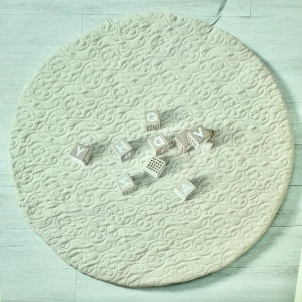 Alfombra de juego para bebés 92cm de diámetro, beige