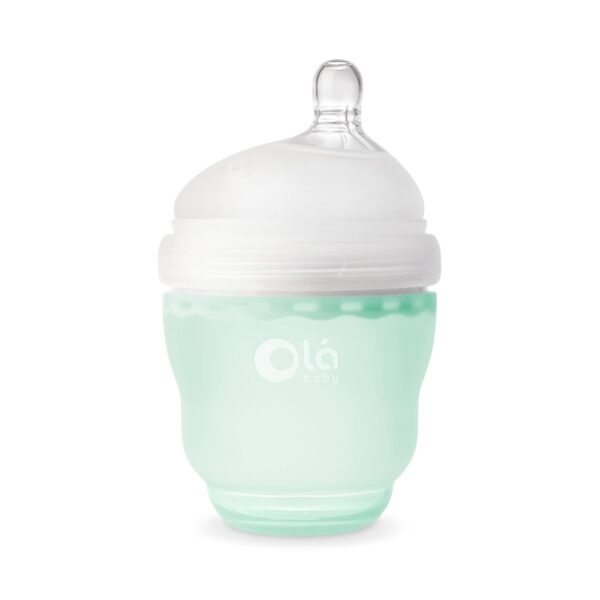 Olababy Biberón libre de toxinas Silicona con anticólicos Tetilla con doble ventilación