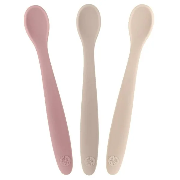 WeeSprout Cucharas de silicona para bebé, paquete de 3 con estuche