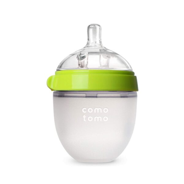 Comotomo Biberón Natural Feel Verde, 5oz, 1 unidad
