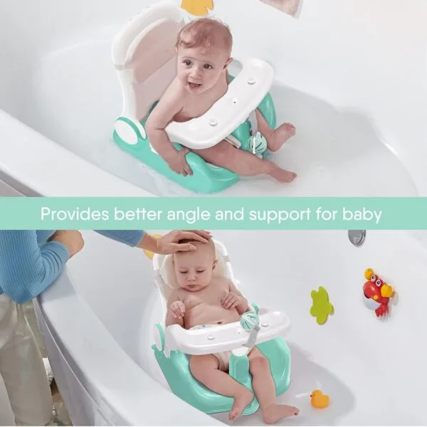 BabyBond Asiento de baño para bebé con 2 modos y ajuste de 3 posiciones