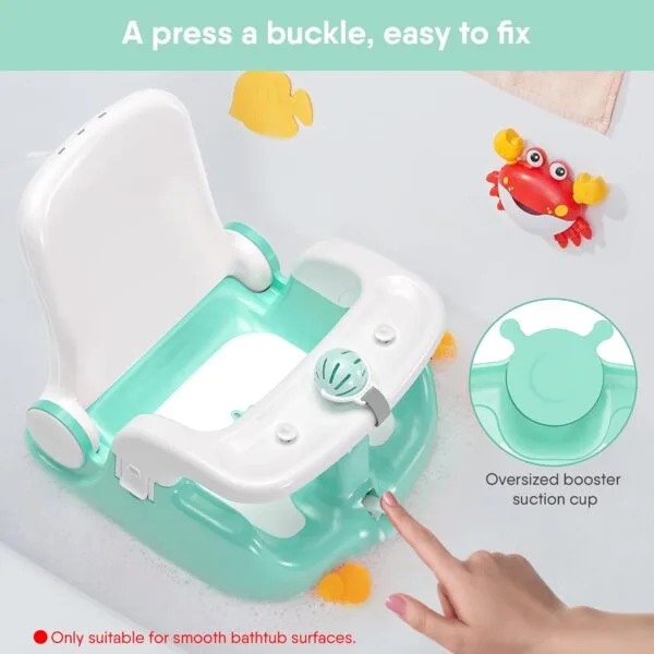 BabyBond Asiento de baño para bebé con 2 modos y ajuste de 3 posiciones