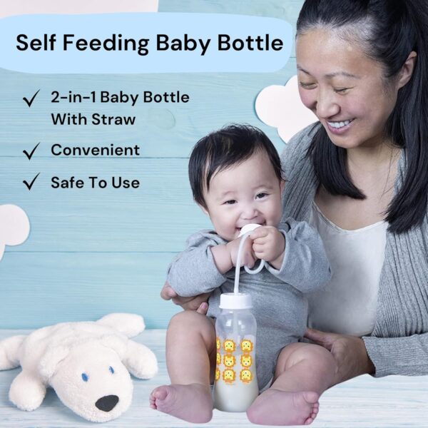 Podee - Botella manos libres para bebé, sistema de alimentación anti-cólicos de 4oz, paquete de 2