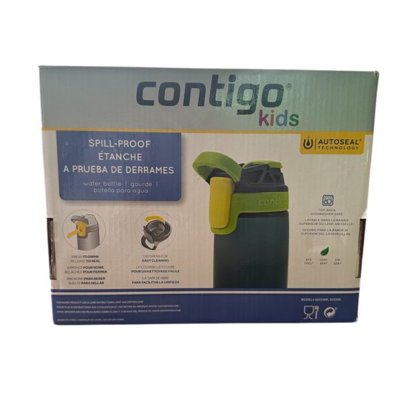 Contigo Botella de agua para niños, 14 onzas con tecnología Autospout, a prueba de derrames, 3 unidades