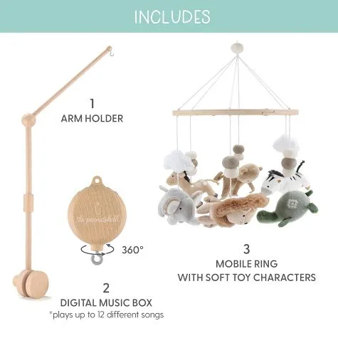 The Peanutshell Móvil de cuna Safari para niños o niñas