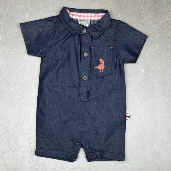 Mameluco estilo denim 6 a 9 meses