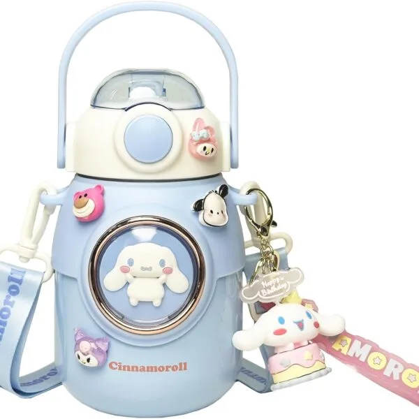 Botella de Agua Kawaii con Aislamiento al Vacío de acero inoxidable para calor y frio - Diseño Adorable y Funcional