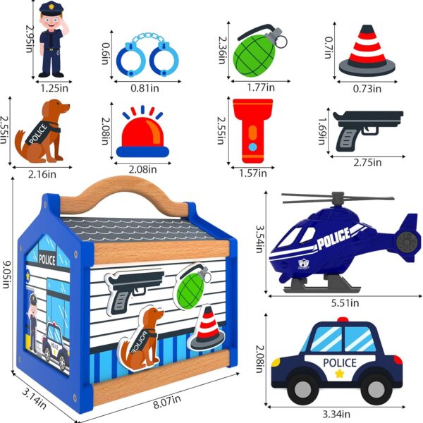 Juego de juegos de estación de policía de madera