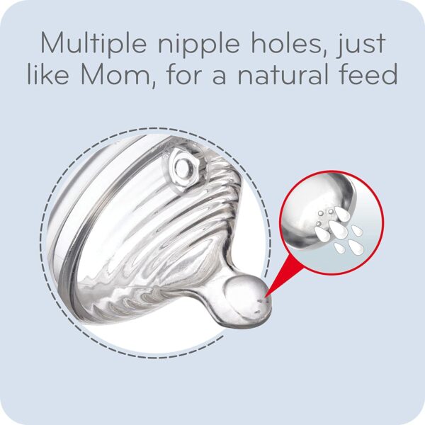 NUK Simply Natural - Biberón con SafeTemp (cambia de color cuando la leche está demasiado caliente) , 9 onzas, 4 unidades