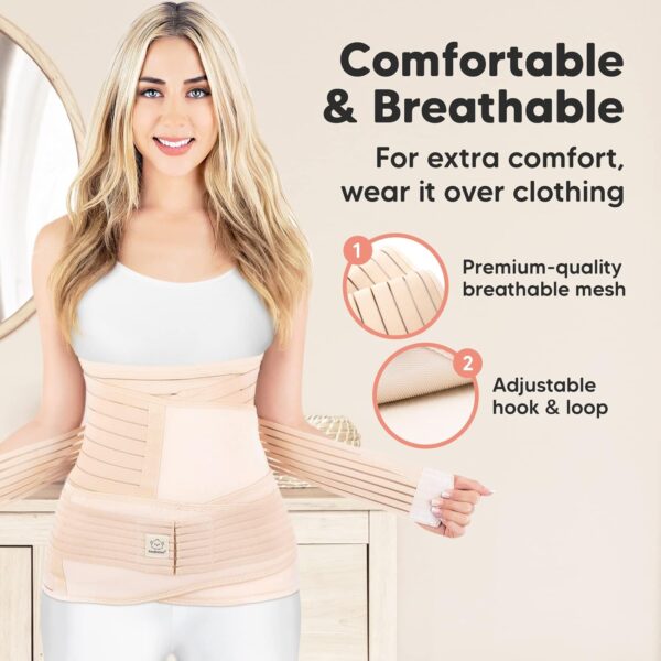Faja Postparto 3 en 1 KeaBabies - Banda de Soporte para Recuperación Abdominal, Cintura, Cadera y Pelvis - Ideal para Postparto y Diástasis de Rectos, negro o beige
