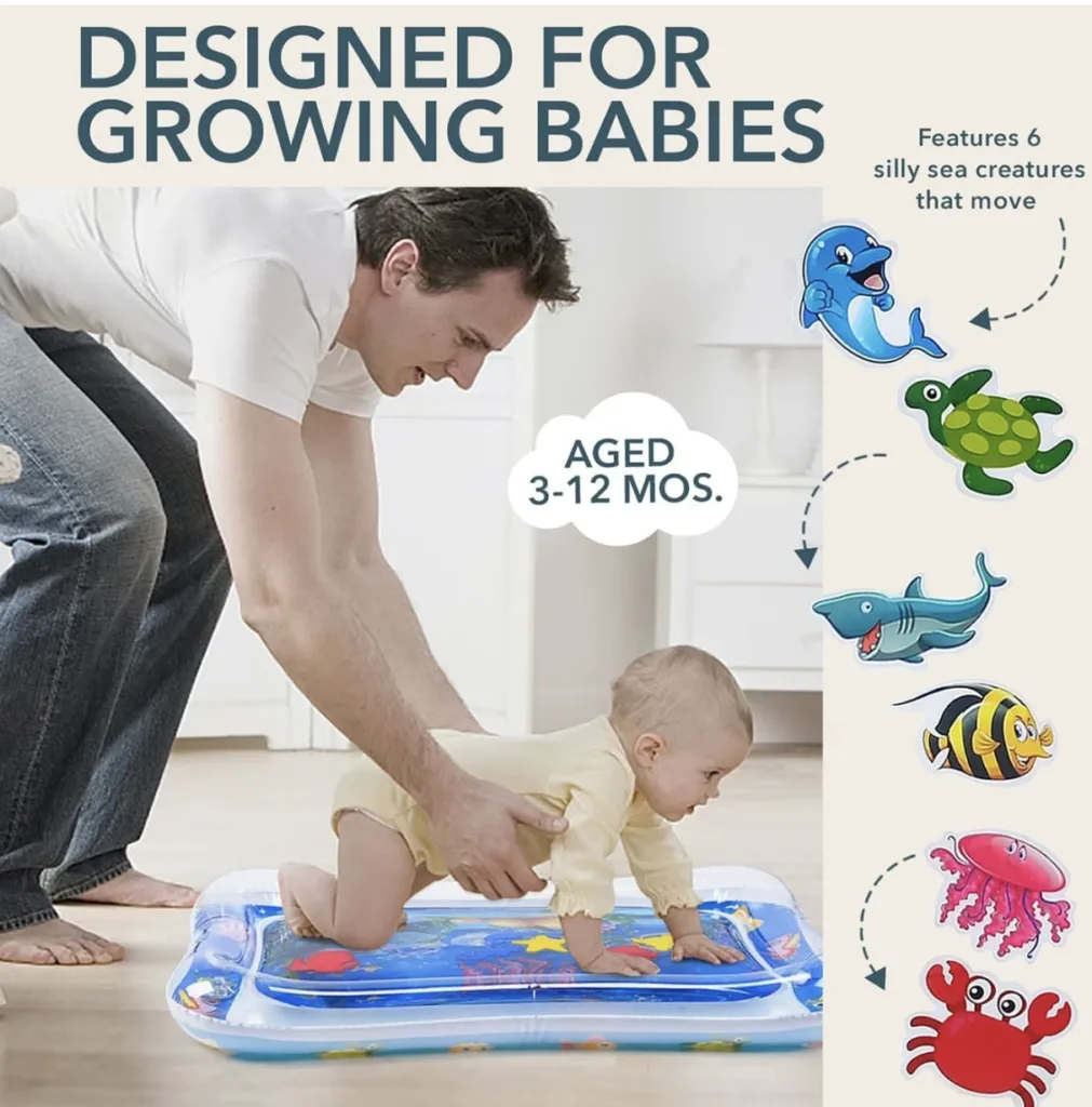Manta Juegos Bebe Alfombra De Agua Sensorial Para Bebés - Tummy Time 26x20"  Ginasio Bebé