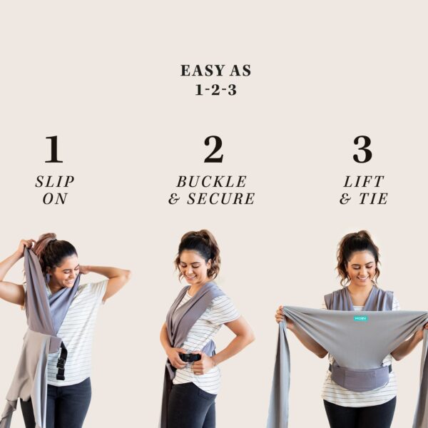 Moby Easy Wrap - Portabebés fácil de envolver | Puede transportar bebés de hasta 33 libras