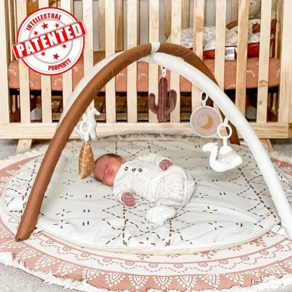 Gimnasio de Actividad para Bebé con Juguetes Desmontables - Estilo Macramé con alfombra antideslizante