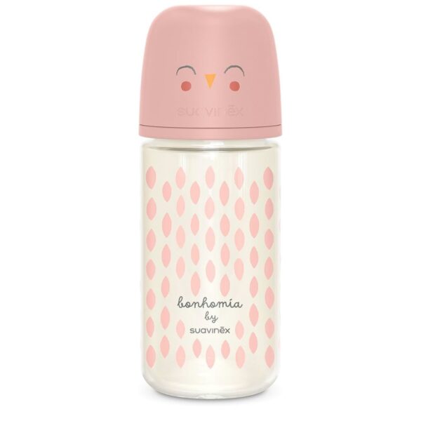 Biberón de Vidrio Suavinex Bonhomia con Tetina de Silicona SX PRO – 8oz