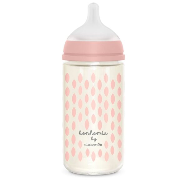 Biberón de Vidrio Suavinex Bonhomia con Tetina de Silicona SX PRO – 8oz