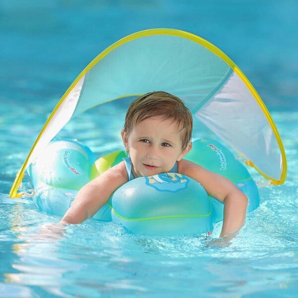 Flotador de Natación para Bebés con Canopy - Seguridad y Diversión en el Agua