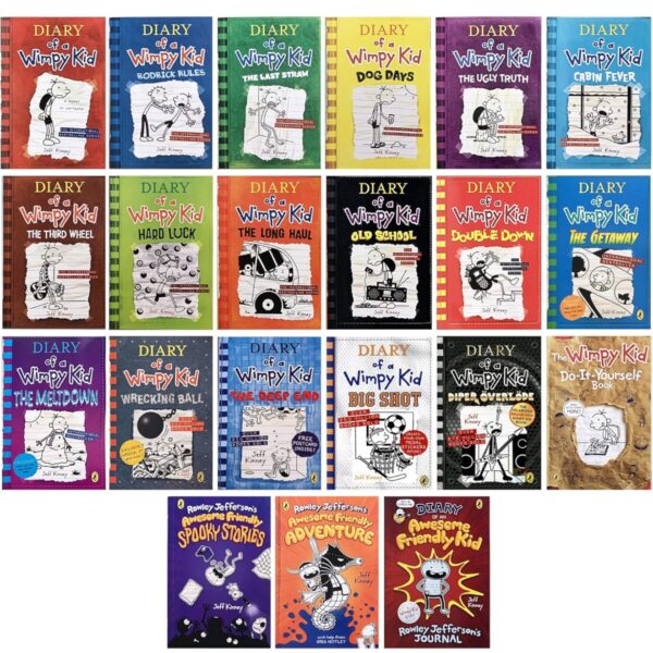 Colección Completa “Diary of a Wimpy Kid” – Set de 21 Libros en Tapa Blanda, en inglés