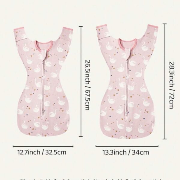 Saco de Dormir para Bebé ergonomico con Mangas Ajustables y Cremallera Bidireccional- corazones 3-6 m