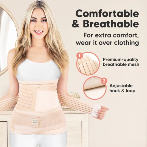Faja Postparto 3 en 1 KeaBabies - Banda de Soporte para Recuperación Abdominal, Cintura, Cadera y Pelvis - Ideal para Postparto y Diástasis de Rectos, negro o beige