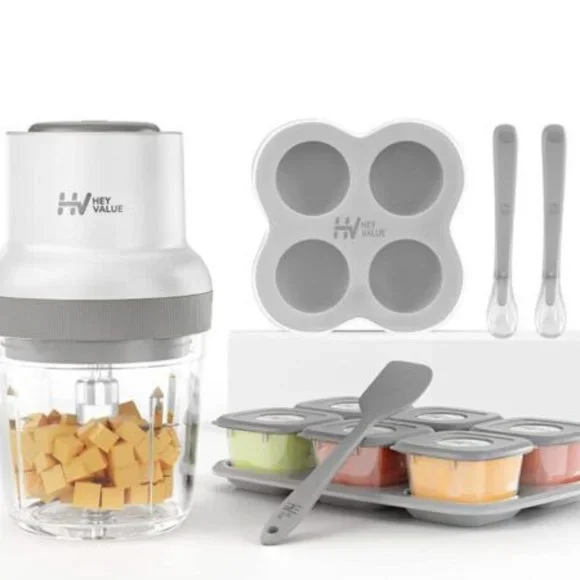 HEYVALUE - Procesador de Alimentos para Bebés 13 en 1 - Juego Completo para Preparación de Comida de Bebé