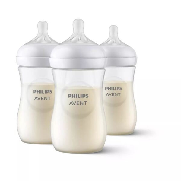 Philips Avent - Biberón Natural con tetina de Respuesta Natural anticolicos 9oz, pack de 3