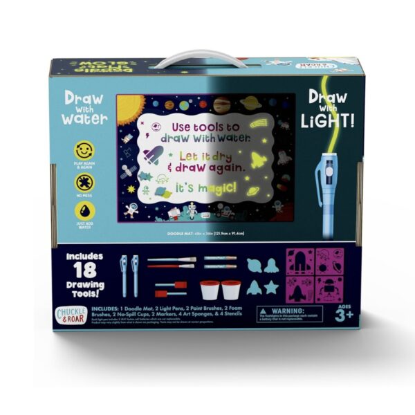 Aqua draw doodlemat jumbo 4' x 3' - Set de dibujo con efecto luminoso para niños