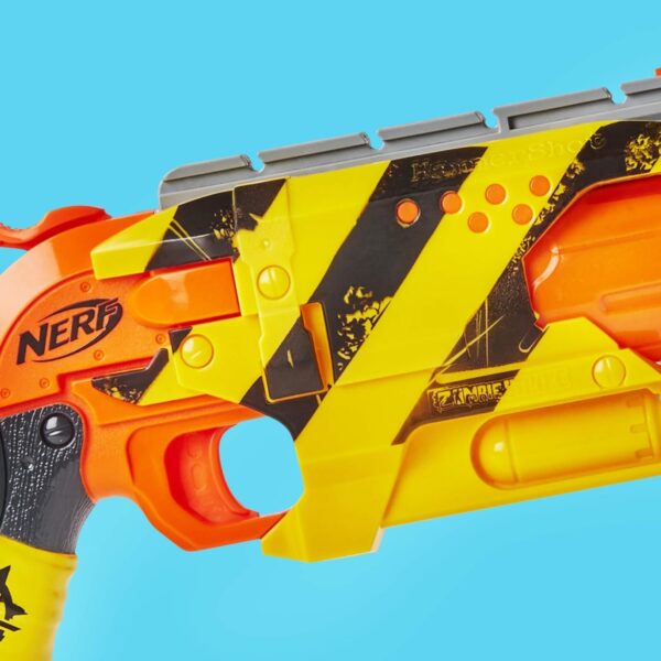 Lanzador Nerf Zombie Strike Hammershot - Acción de Martillo con Tambor de 5 Dardos