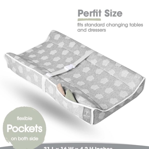 Cambiador de Bebé J&JOO con Bolsillos Laterales - Grueso, Suave y Transpirable con Cubierta Impermeable