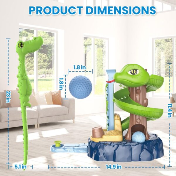 Set de Golf para Niños de 3 a 8 Años – Juguete de Golf Infantil con Tee Mecánico, Palos de Golf y Pelotas, Juego Interactivo para Interior y Exterior, Regalo para Niños y Niñas