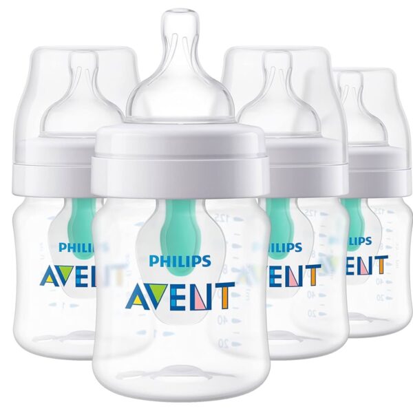 Set de Biberones Philips Avent Anticólicos con Ventilación AirFree, 4oz, 4 Unidades