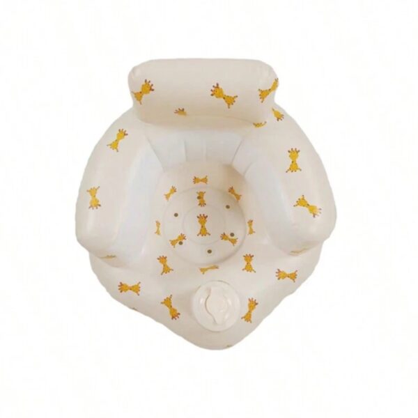 Asiento inflable para bebés de 3 a 36 meses, con bomba de aire incorporada y respaldo para el bebé, jirafa