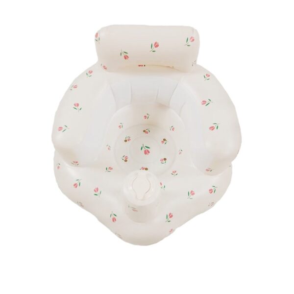 Asiento inflable para bebés de 3 a 36 meses, con bomba de aire incorporada y respaldo para el bebé, tulipán