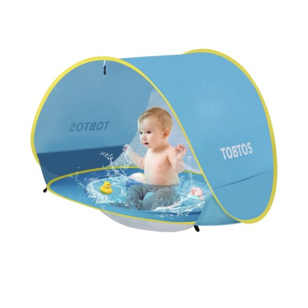 TOBTOS Tienda de Playa Pop Up UPF 50+, Sombrilla de Playa de Fácil Montaje, Refugio Solar para 2-3 Personas, Protección UV, Sombrilla Portátil, Cabana para Bebé, Ligera con Bolsa de Transporte
