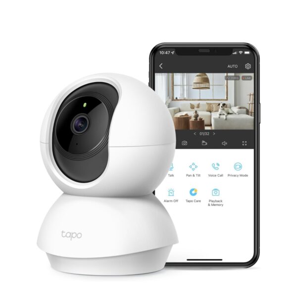 Cámara de Seguridad TP-Link Tapo 2K Pan Tilt para Monitor de Bebé y Mascotas (C210)
