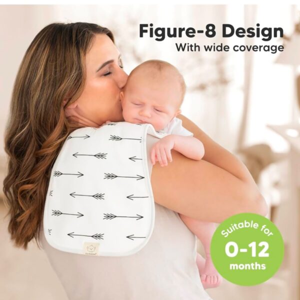 Paños de algodón orgánicos para eructos para bebés y niños, paquete de 5 paños para eructos súper absorbentes, 3 lisos y dos estampados