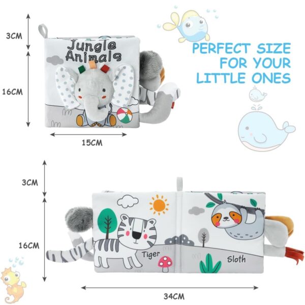Libros de Tela para Bebés 0-12 Meses - para estimulación visual y sensorial Alto Contraste y Tacto 3D