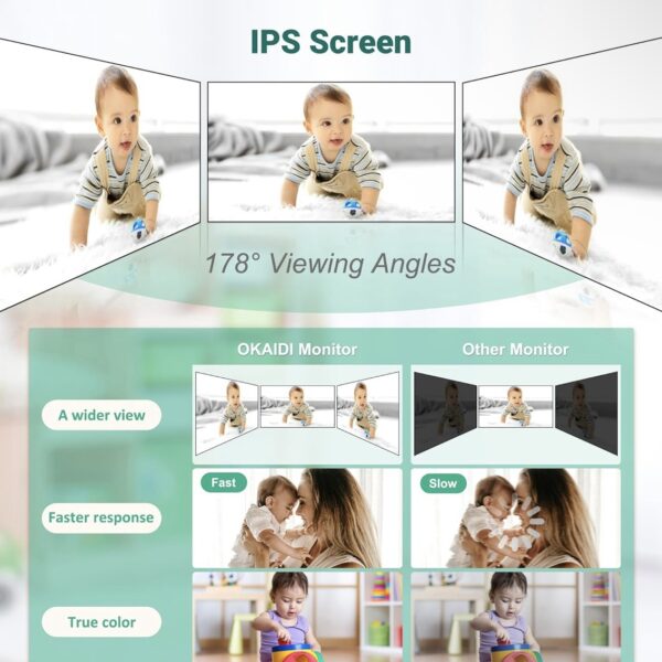 Monitor para bebé con cámara y audio, pantalla IPS de 6.0”, compatible con 150 idiomas, batería de 30 horas, alcance de 1000 pies, sin necesidad de WiFi, visión nocturna, comunicación bidireccional, monitor de viaje para bebé.