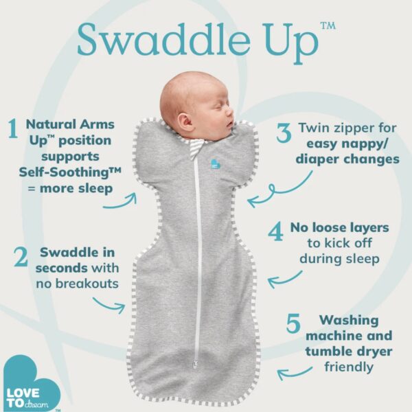 To Dream Swaddle UP Original Saco para dormir , Gris - Recién Nacido - S
